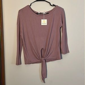 Off the shoulder pink shirt